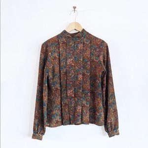 Pleated Front Paisley Top